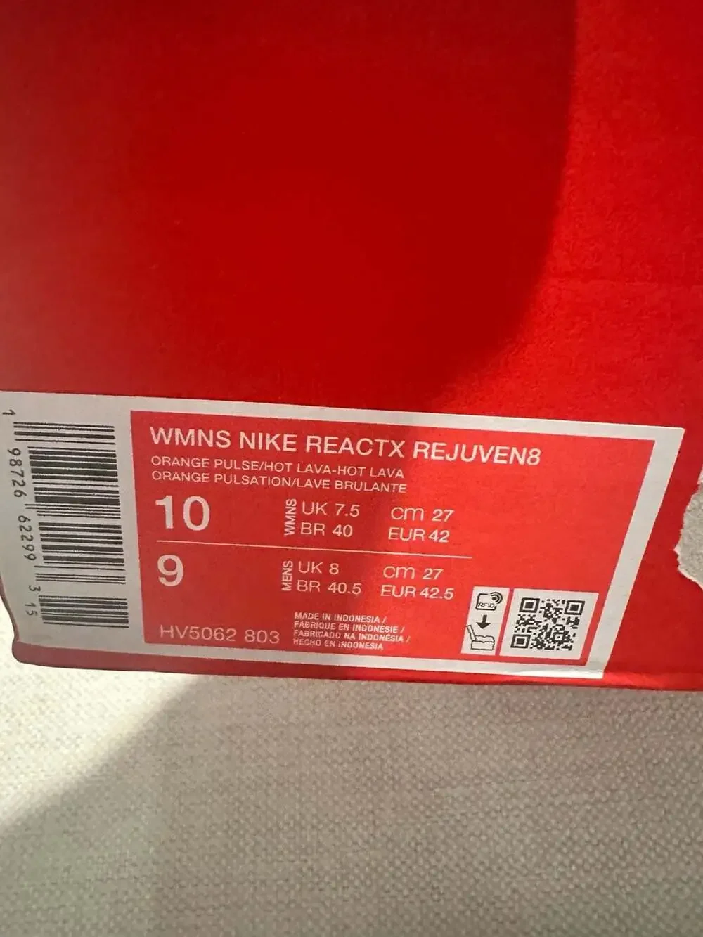 Nike ReactX Rejuven8 Casual Clogs - Orange Pulse/Hot Lava
